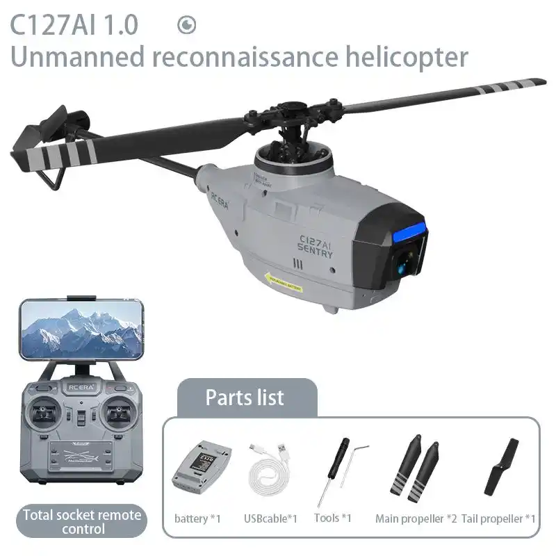 RC ERA C127AI 2.4G 6-Axis Gyro Brushless Motor Optical Flow Localization RC Helicopter